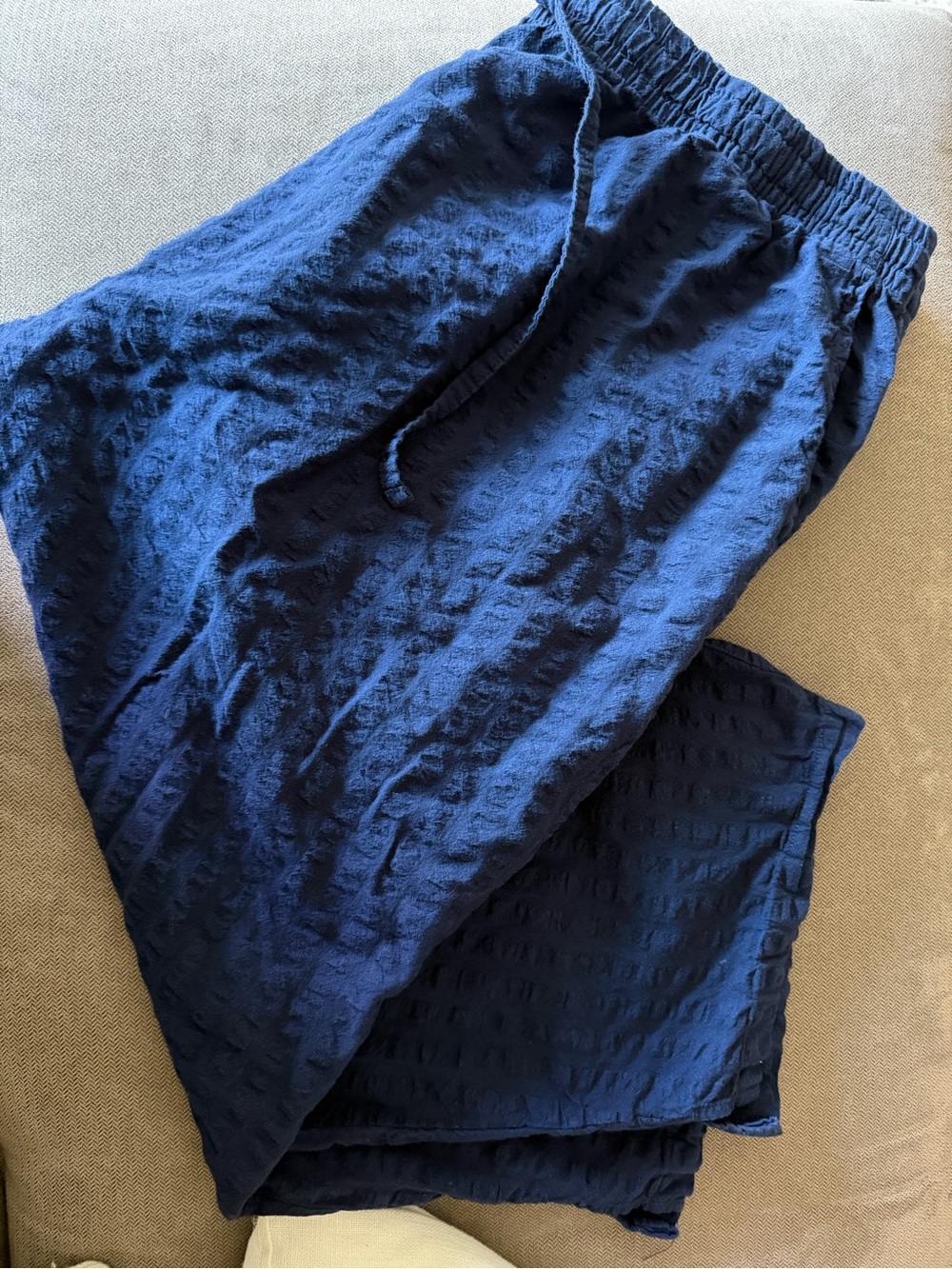 Source Unknown Navy Textured Drawstring Joggers